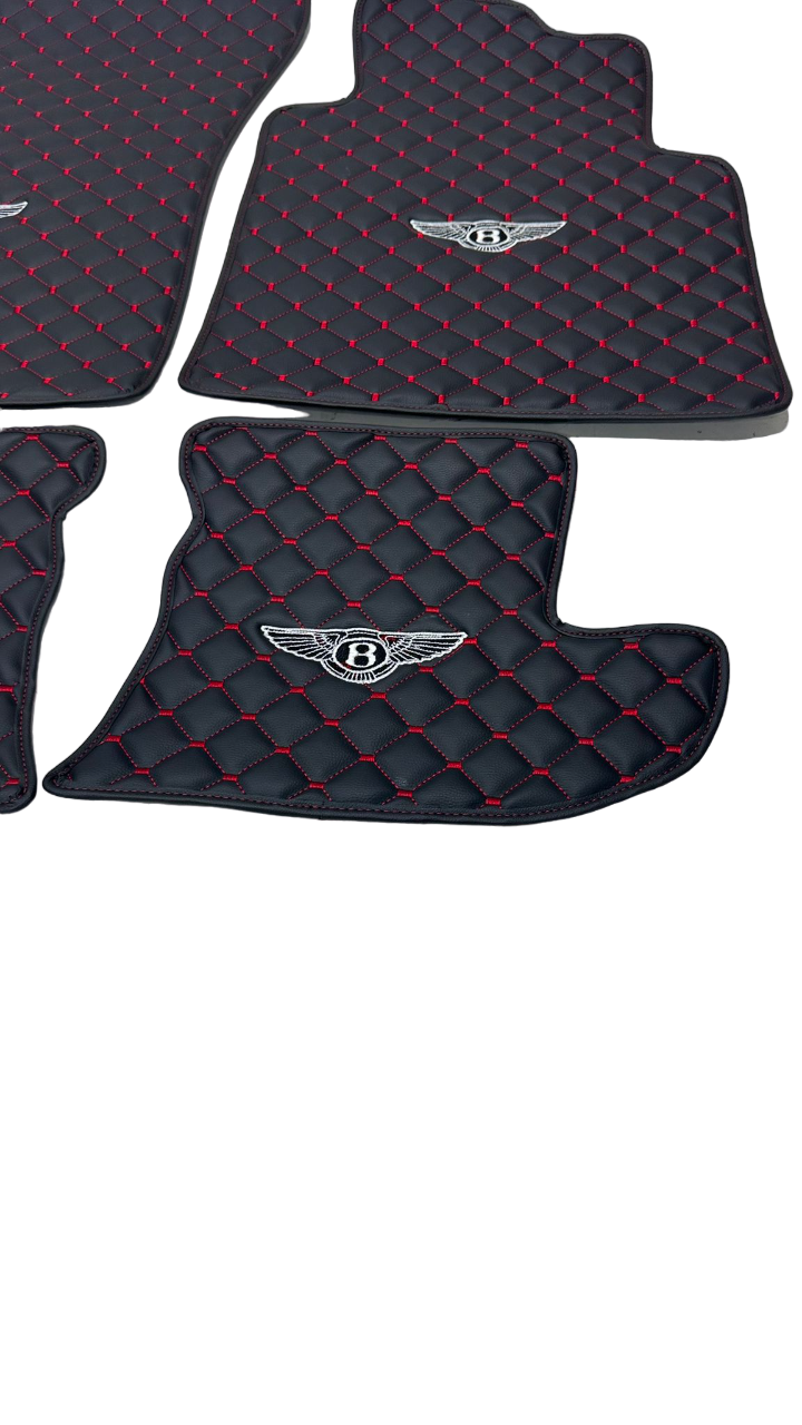 Bentley Car Floor Mats Set, All Bentley Models Waterproof Custom Car Bentley Floor Mats Leather Front and Rear Carpet Liner