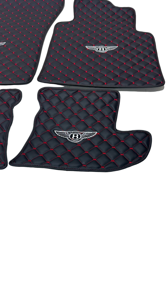 Bentley Arnage 1998-2009 Car Floor Mats Set, All Bentley Models Waterproof Custom Car Bentley Floor Mats Leather Front and Rear Carpet Liner