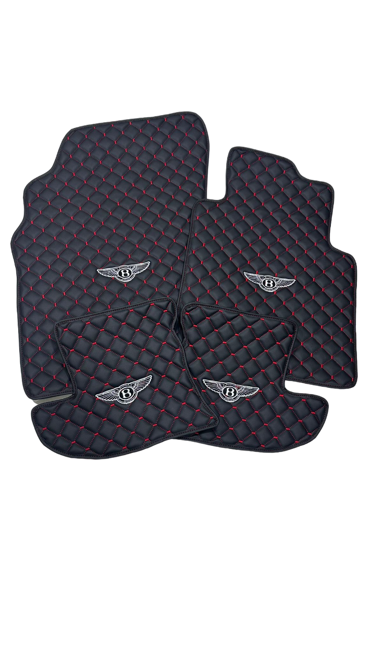 Bentley Car Floor Mats Set, All Bentley Models Waterproof Custom Car Bentley Floor Mats Leather Front and Rear Carpet Liner