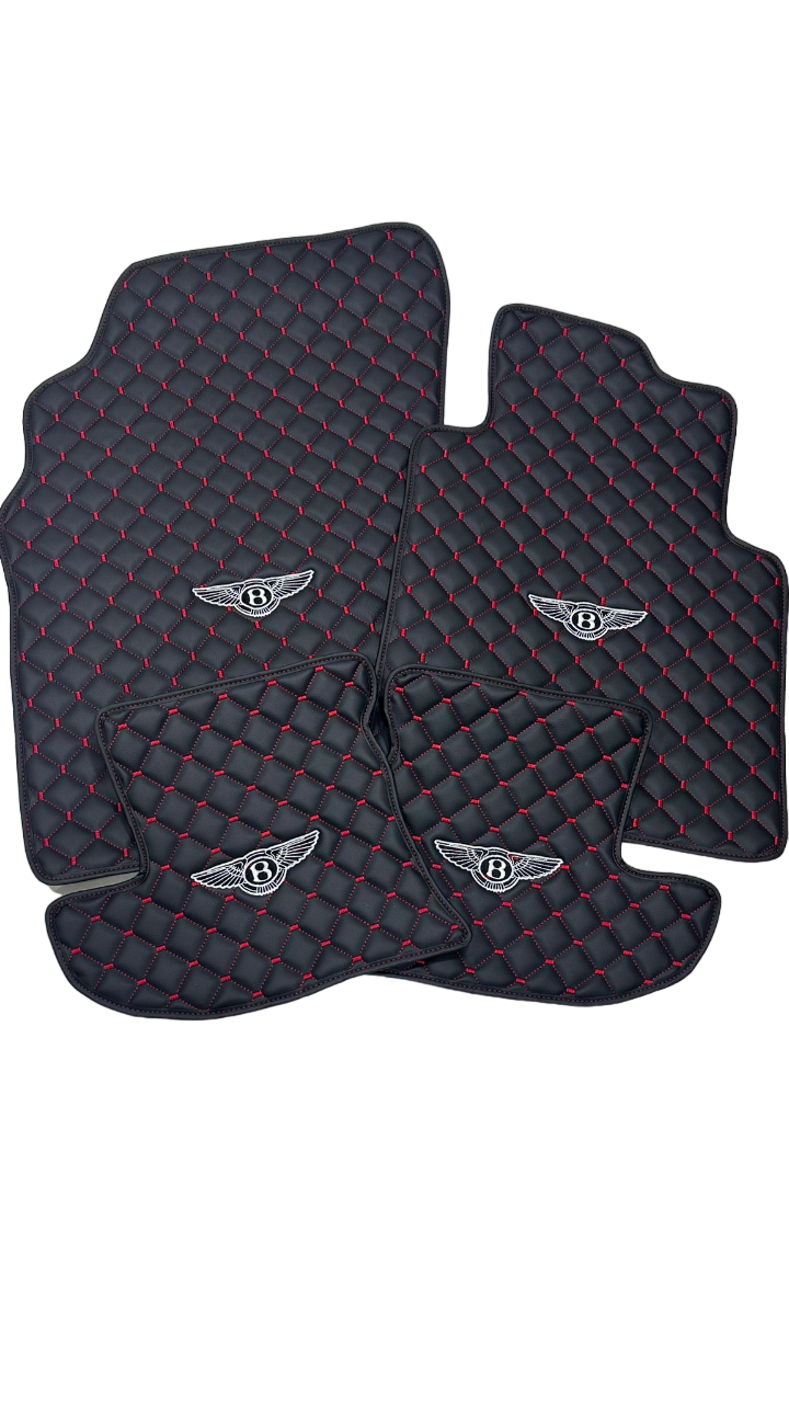 Bentley Car Floor Mats Set, All Bentley Models Waterproof Custom Car Bentley Floor Mats Leather Front and Rear Carpet Liner