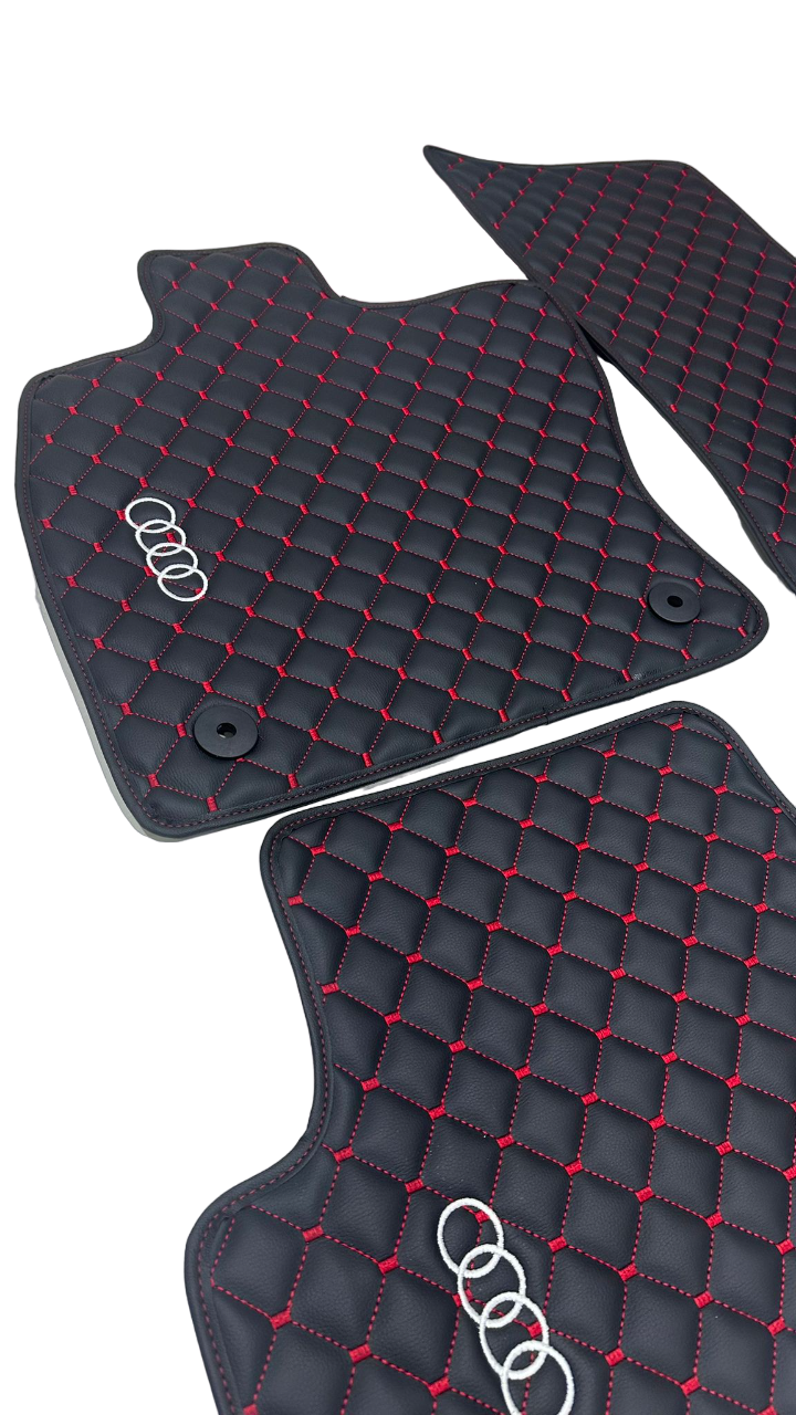 Audi Car Floor Mats Set, All Audi Models Waterproof Custom Car Audi Floor Mats Leather Front and Rear Carpet Liner