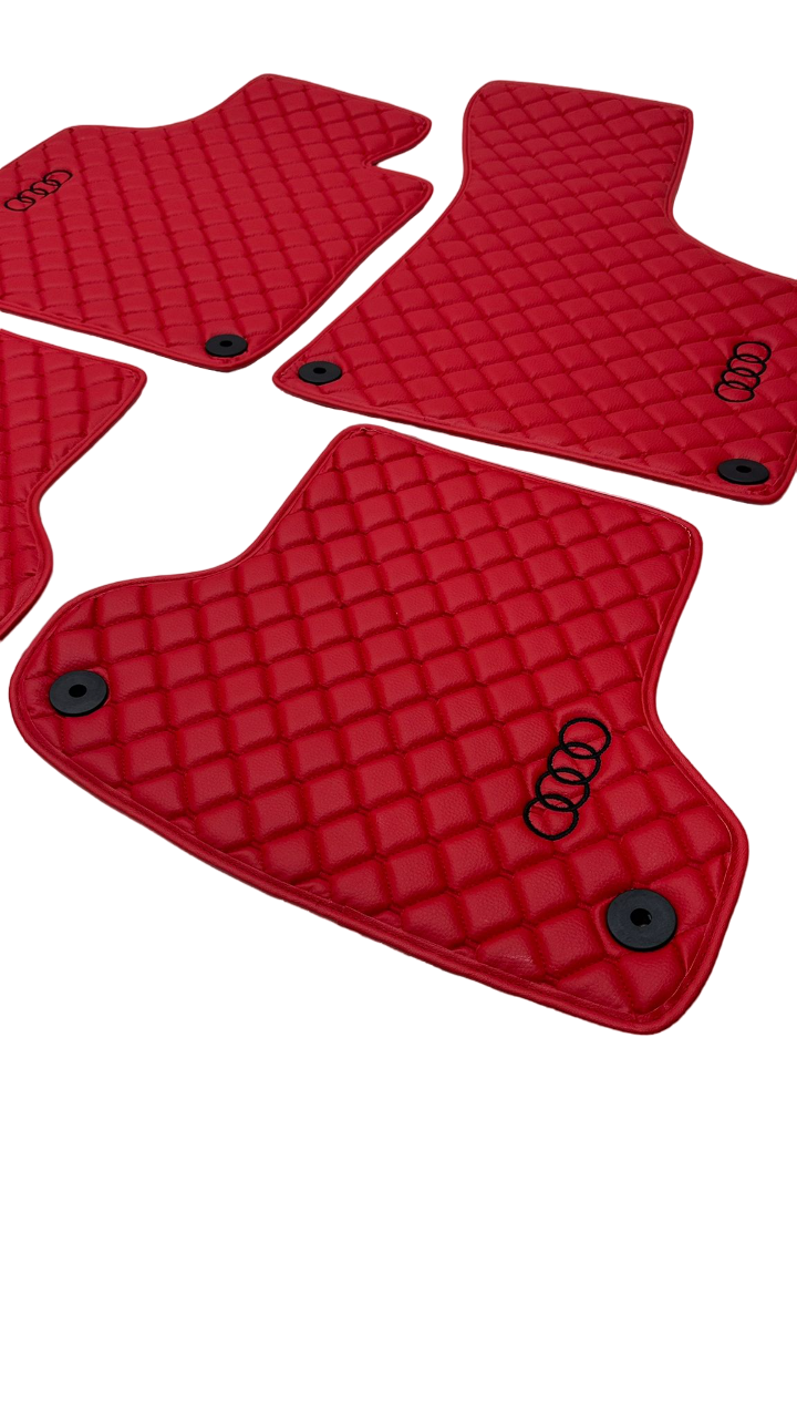 Audi Car Floor Mats Set, All Audi Models Waterproof Custom Car Audi Floor Mats Leather Front and Rear Carpet Liner