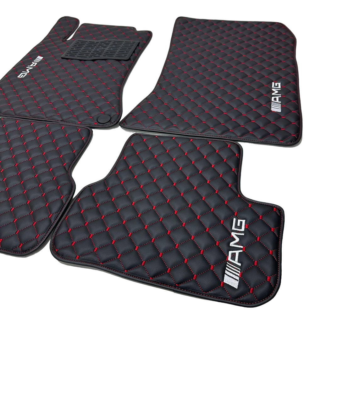 Mercedes Benz - Amg , Amg Car Floor Mats Set, All Models Waterproof Custom Car Amg Floor Mats Leather Front and Rear Carpet Liner, Tailor Fit