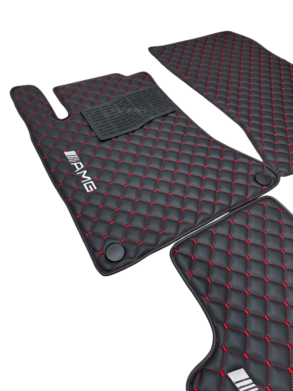 Mercedes Benz - Amg , Amg Car Floor Mats Set, All Models Waterproof Custom Car Amg Floor Mats Leather Front and Rear Carpet Liner, Tailor Fit