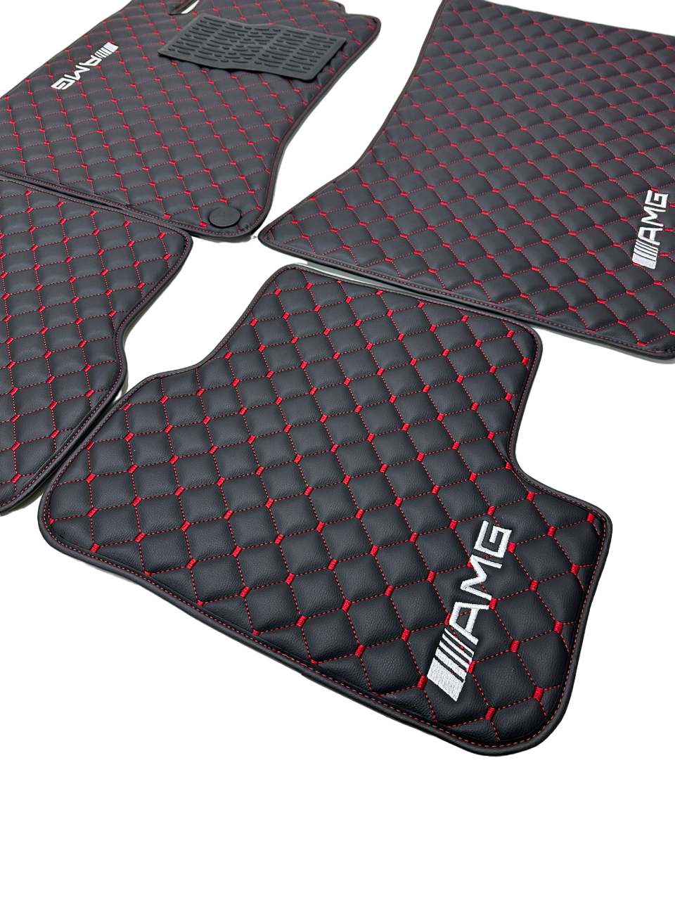 Mercedes Benz - Amg , Amg Car Floor Mats Set, All Models Waterproof Custom Car Amg Floor Mats Leather Front and Rear Carpet Liner, Tailor Fit