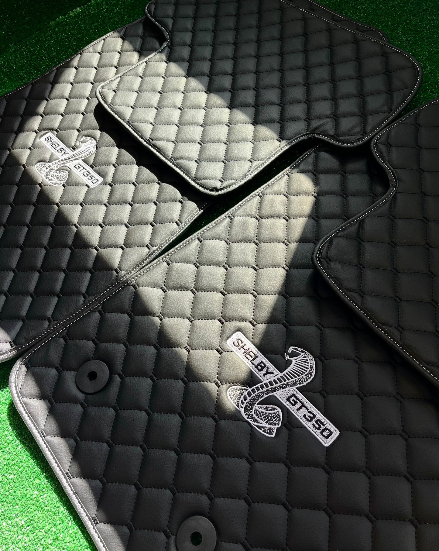 Ford Mustang Shelby Waterproof All Model Custom Shelby Floor Mats, Leather, Front Rear Carpet Liner, Shelby Car Floor Mats