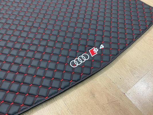 Audi S4 Luxury Leather Custom Made Fitted Car Boot Liner Base Mats Cargo Liners