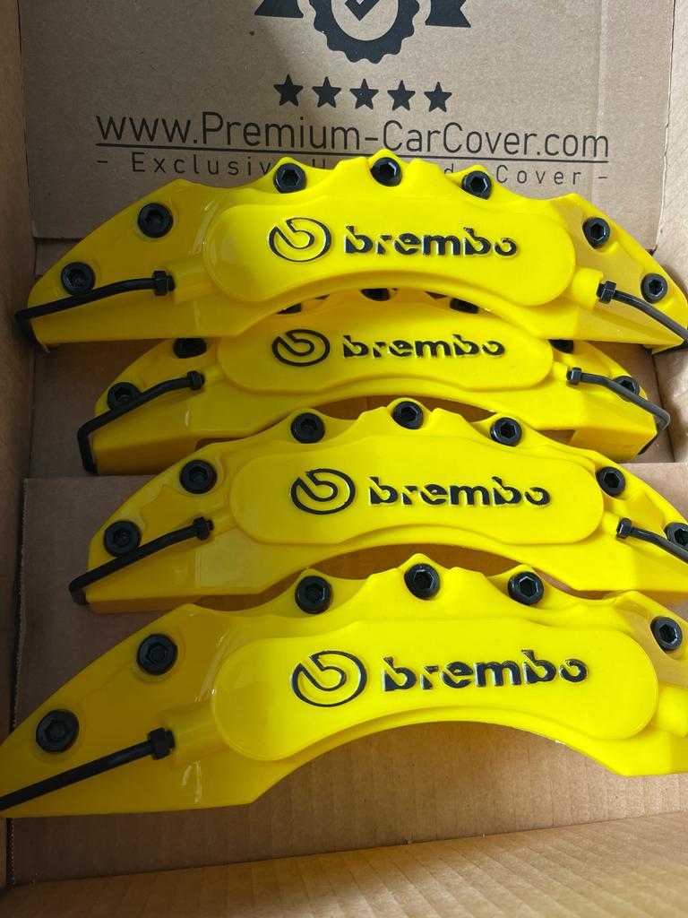 Brembo Yellow Brake Caliper Cover, 4x Brake Caliper Cover Front Rear Wheels, Brembo Caliper Cover, Yellow