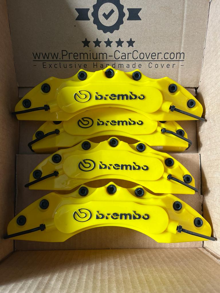 Brembo Yellow Brake Caliper Cover, 4x Brake Caliper Cover Front Rear Wheels, Brembo Caliper Cover, Yellow