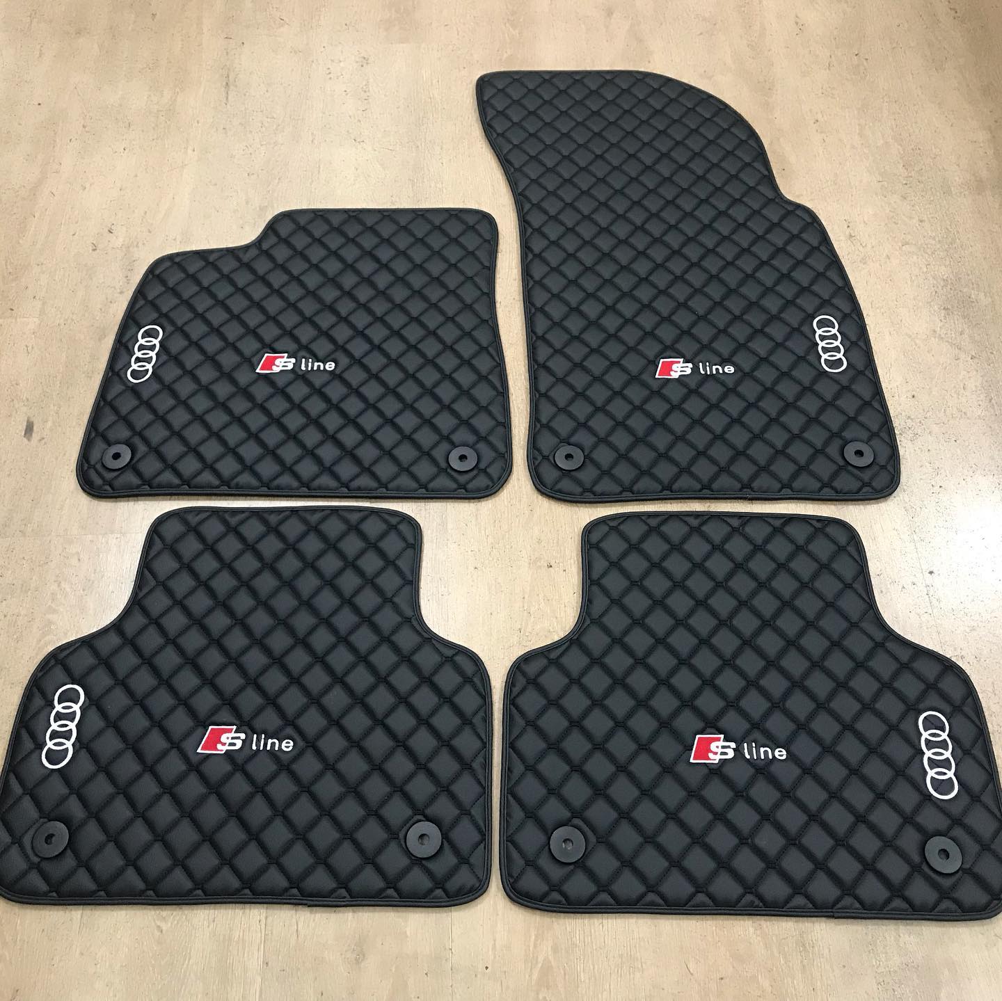 Audi Sline Car Floor Mats Set, All Audi Sline Models Waterproof Custom Car mat set