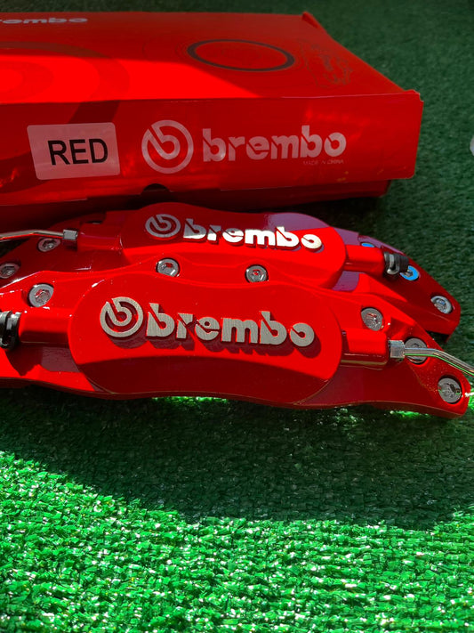 Brembo Gold - Red Metal Brake Caliper 2pc Metal 3D Brembo Universal Style Brake Caliper Cover front