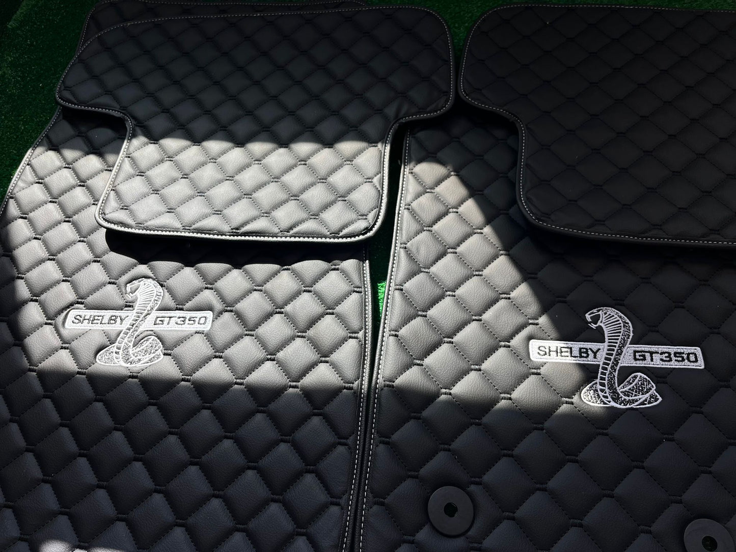 Ford Mustang Shelby Waterproof All Model Custom Shelby Floor Mats, Leather, Front Rear Carpet Liner, Shelby Car Floor Mats