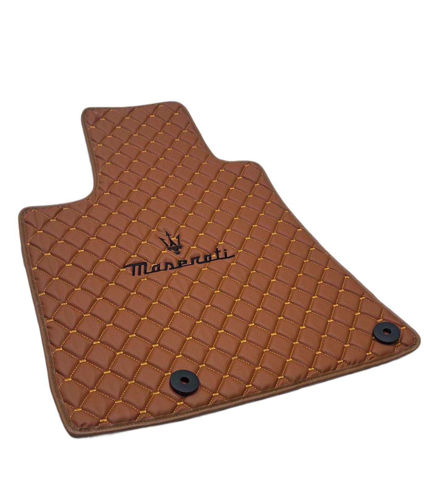 Maserati Car Floor Mats Set, All Maserati  Models Waterproof Custom Car Maserati Floor Mats Leather Front and Rear Carpet Liner