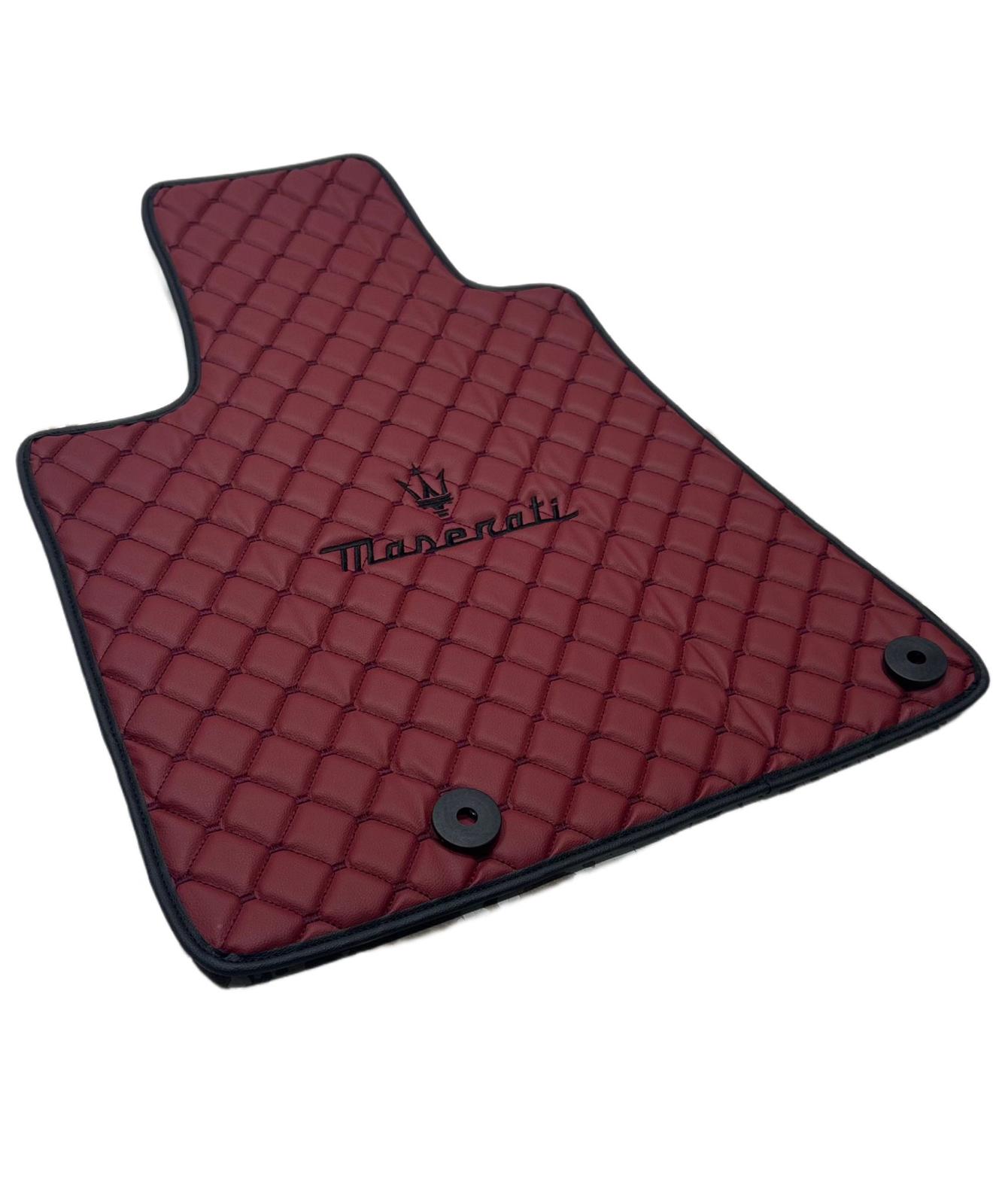 Maserati Car Floor Mats Set, All Maserati  Models Waterproof Custom Car Maserati Floor Mats Leather Front and Rear Carpet Liner