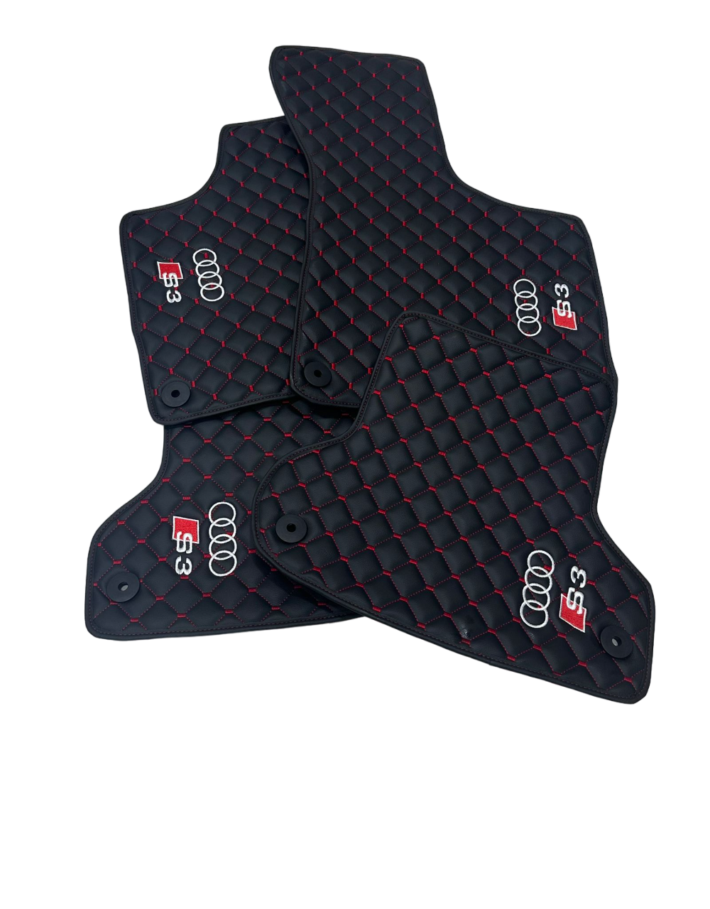 Audi S3 Car Floor Mats Set, All Audi S3 Models Waterproof Custom Car Audi S3 Floor Mats Leather Front and Rear Carpet Liner