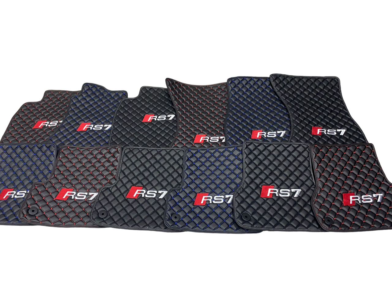 Audi Rs7 Car Floor Mats Set, All Audi Rs7 Models Waterproof Custom Car Audi Rs7 Floor Mats Leather Front and Rear Carpet Liner