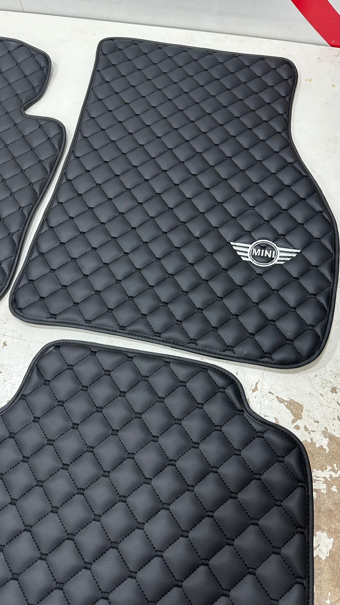 Mini Cooper Car Floor Mats Set, All Mini Cooper Models Waterproof Custom Car Mini Cooper Floor Mats Leather Front and Rear Carpet Liner