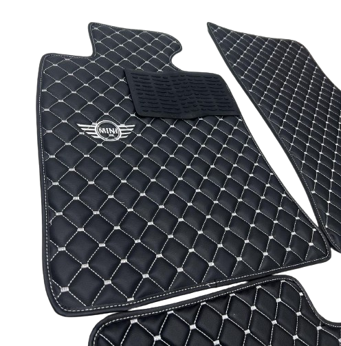 Mini Cooper Waterproof All Model Custom Mini Cooper Floor Mats, Leather, Front Rear Carpet Liner, Mini Cooper Car Floor Mats