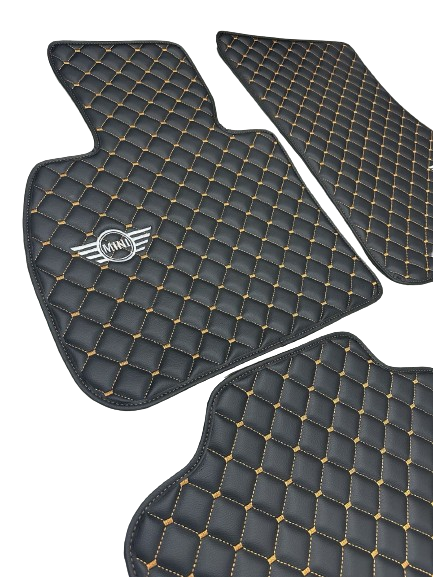 Mini Cooper Waterproof All Model Custom Mini Cooper Floor Mats, Leather, Front Rear Carpet Liner, Mini Cooper Car Floor Mats