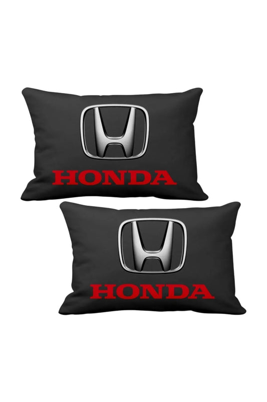 Honda 2pcs Luxury Car Neck Pillow Black, Wooden Logo Keychain, Honda Car Pillow, Honda Pillow