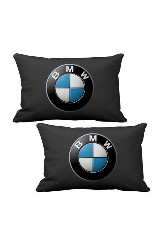 Bmw 2pcs Luxury Car Neck Pillow Black, Wooden Logo Keychain, Bmw Car Pillow, Bmw Pillow