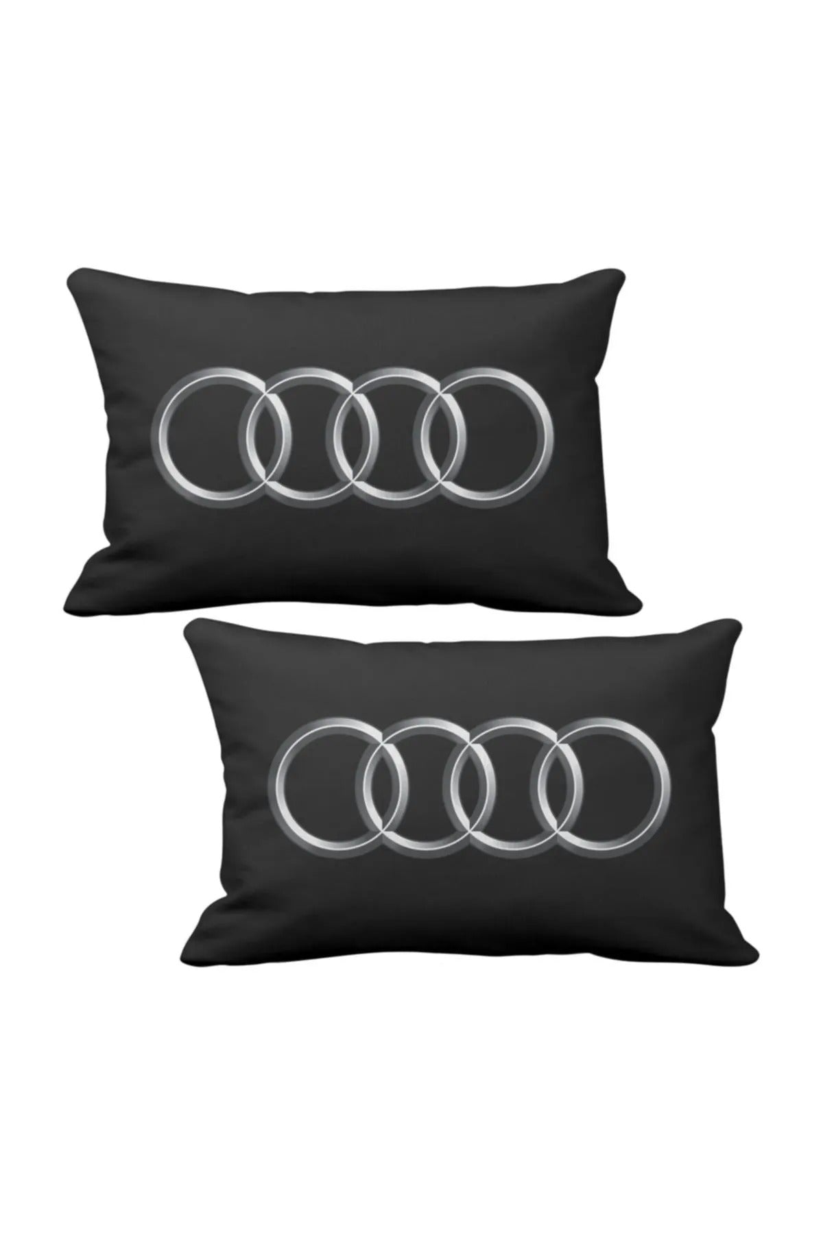 Audi 2 pcs Luxury Car Neck Pillow Black And Wooden Logo Keychain Audi Car Pillow Audi Pillow