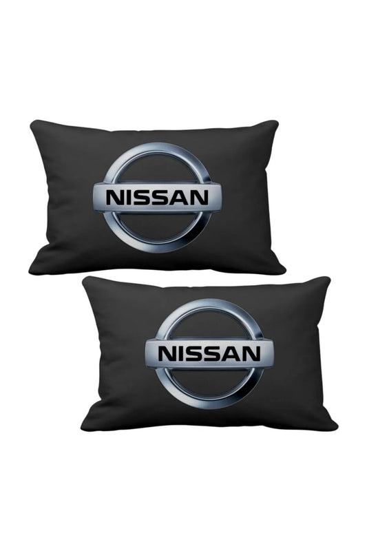 Nissan 2Pcs Luxury Car Neck Pillow Black, And Wooden Logo Keychain, Nissan Car Pillow, Nissan Pillow