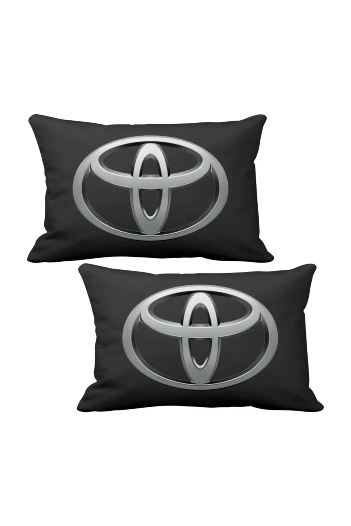 Toyota 2Pcs Luxury Car Neck Pillow Black, And Wooden Logo Keychain, Toyota Car Pillow, Toyota Pillow