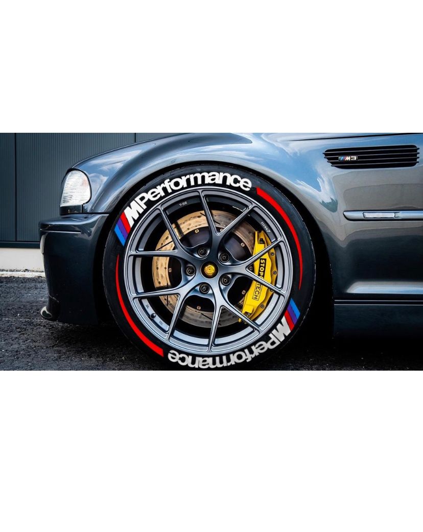 M Performance Tire Letters, M Performance Tire Stickers, Tire lettering M Performance Car Tire Sticker