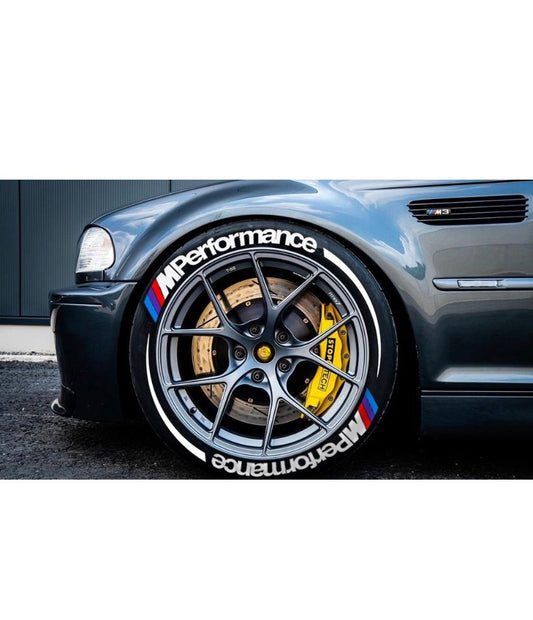 M Performance Tire Letters, M Performance Tire Stickers, Tire lettering M Performance Car Tire Sticker