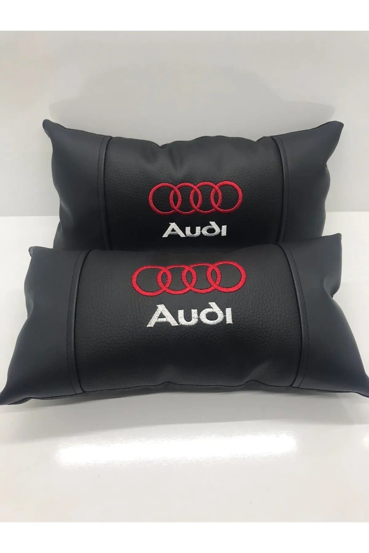 Audi Compatible Car Auto Neck Pillow 2 Pcs Luxury Leather, Audi Car Pillow, Car Pillow For All Audi Vehicle