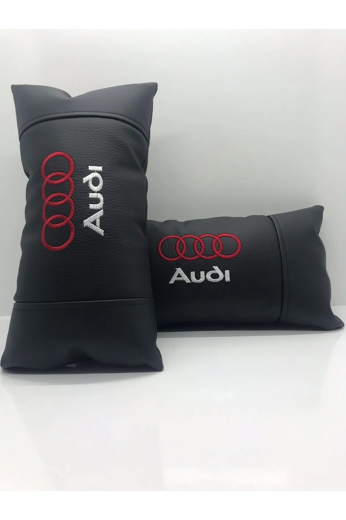 Audi Compatible Car Auto Neck Pillow 2 Pcs Luxury Leather, Audi Car Pillow, Car Pillow For All Audi Vehicle