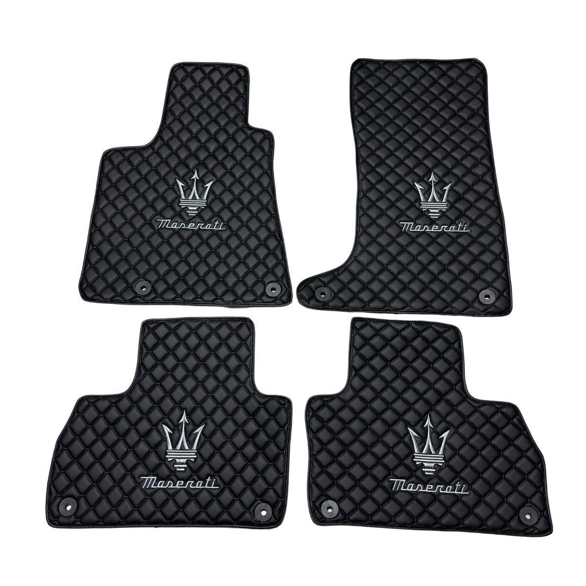 Maserati Waterproof All Model Custom Grecale, Ghibili, Levante, Quattroporte Floor Mats, Leather, Maserati Car Floor Mats