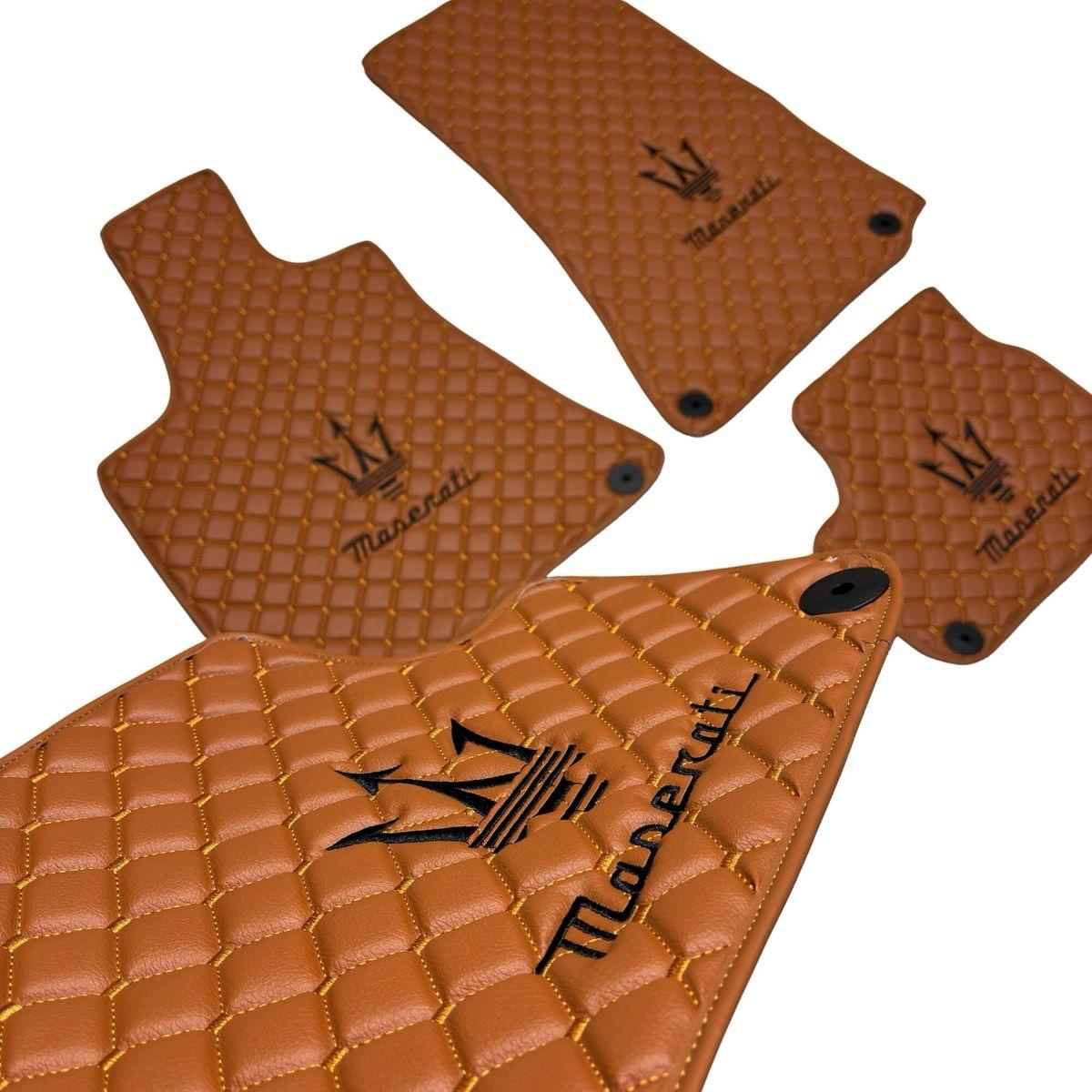 Maserati Waterproof All Model Custom Grecale, Ghibili, Levante, Quattroporte Floor Mats, Leather, Maserati Car Floor Mats