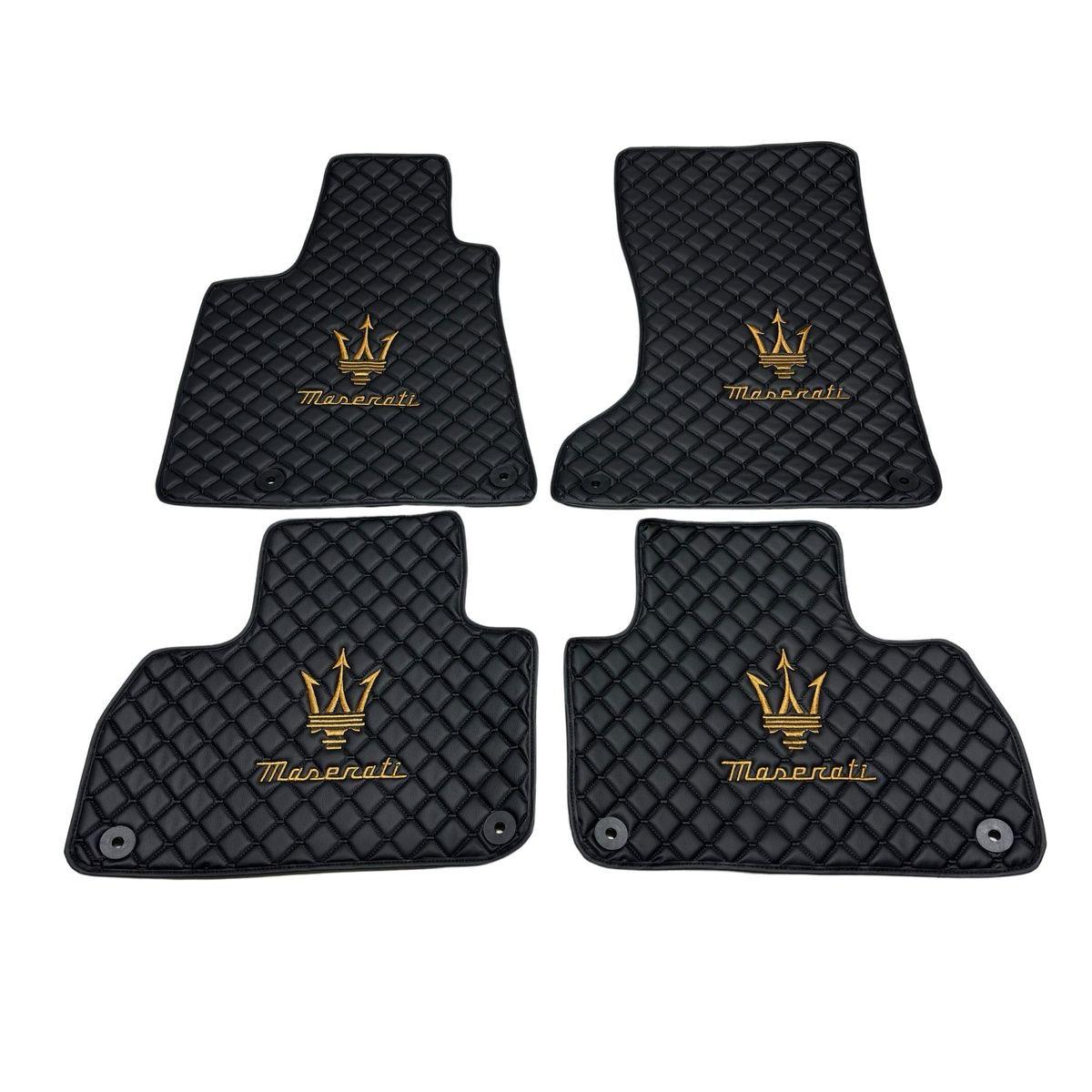 Maserati Waterproof All Model Custom Grecale, Ghibili, Levante, Quattroporte Floor Mats, Leather, Maserati Car Floor Mats