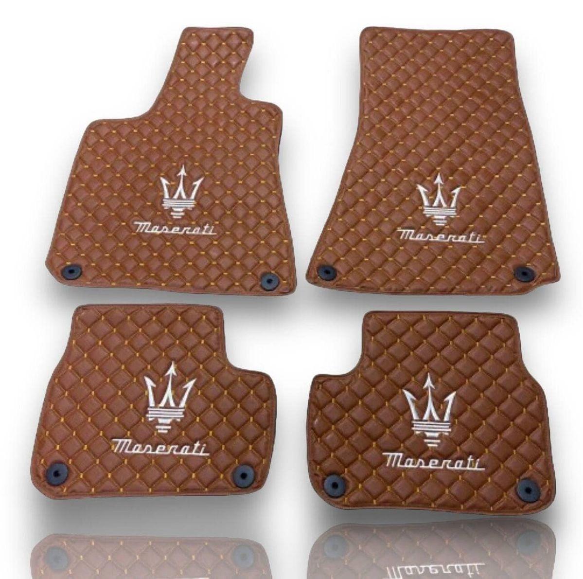 Maserati Waterproof All Model Custom Grecale, Ghibili, Levante, Quattroporte Floor Mats, Leather, Maserati Car Floor Mats