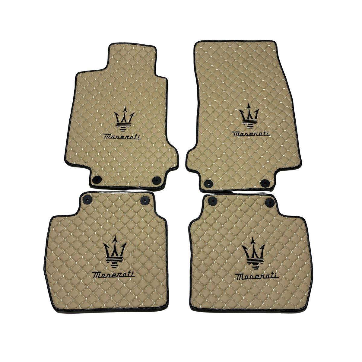 Maserati Waterproof All Model Custom Grecale, Ghibili, Levante, Quattroporte Floor Mats, Leather, Maserati Car Floor Mats