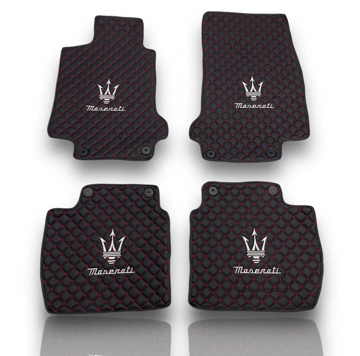 Maserati Waterproof All Model Custom Grecale, Ghibili, Levante, Quattroporte Floor Mats, Leather, Maserati Car Floor Mats