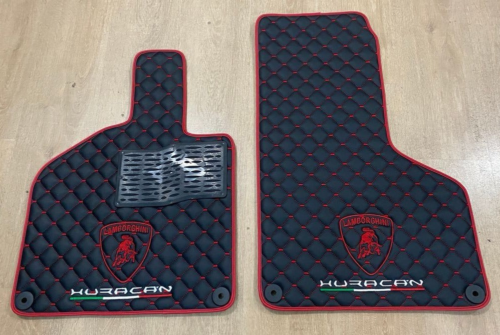 Lamborghini Huracan Waterproof All Model Custom Car Lamborghini Floor Mats, Leather, Front Rear Carpet Liner, Lamborghini Car Floor Mats