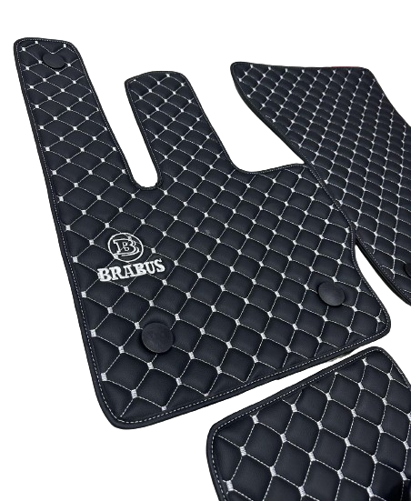 Brabus Waterproof Custom Car Brabus Floor Mats, Leather, Front Rear Carpet Liner, Brabus Car Floor Mats