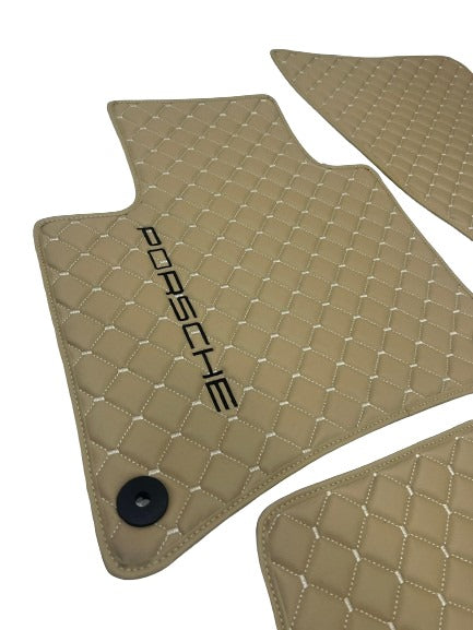 Porsche All Models Waterproof Custom Car Porsche Floor Mats, Leather, Front Rear Carpet Liner, Porsche Car Floor Mats Set