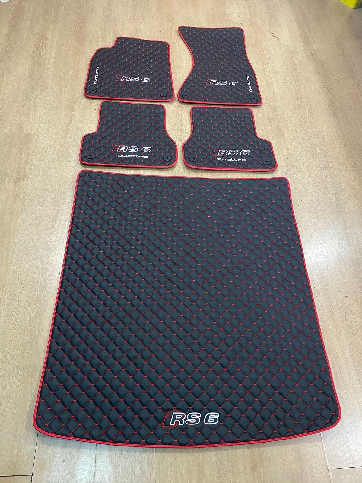 Audi Rs6 Waterproof All Model Custom RS6 Floor Mats, Leather, Front Rear Carpet Liner, Audi Rs6 Car Floor Mats