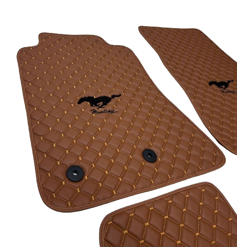 Ford Mustang Waterproof All Model Custom Ford Mustang Floor Mats, Leather, Front Rear Carpet Liner, Ford Mustang Car Floor Mats