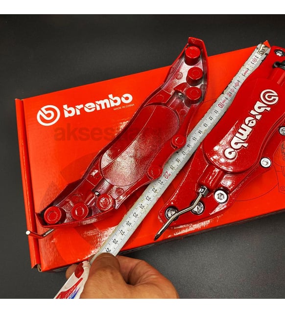 Brembo Gold - Red Metal Brake Caliper 2pc Metal 3D Brembo Universal Style Brake Caliper Cover front