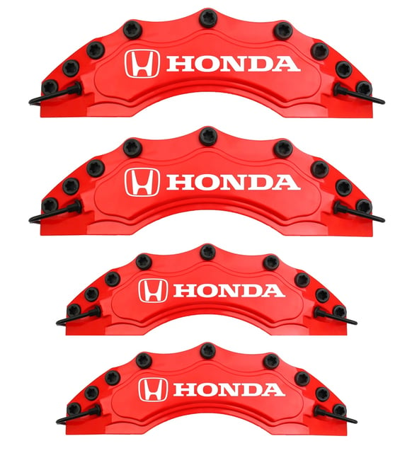 Honda Brake Caliper Cover, 4x Brake Caliper Cover Front Rear Wheels, Honda Caliper Cover, Red